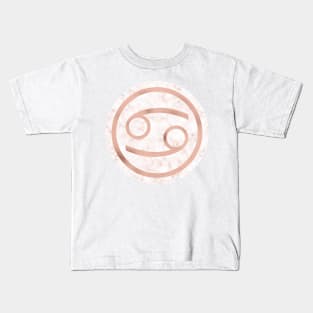 Rose Gold Marble Zodiac - Cancer Kids T-Shirt